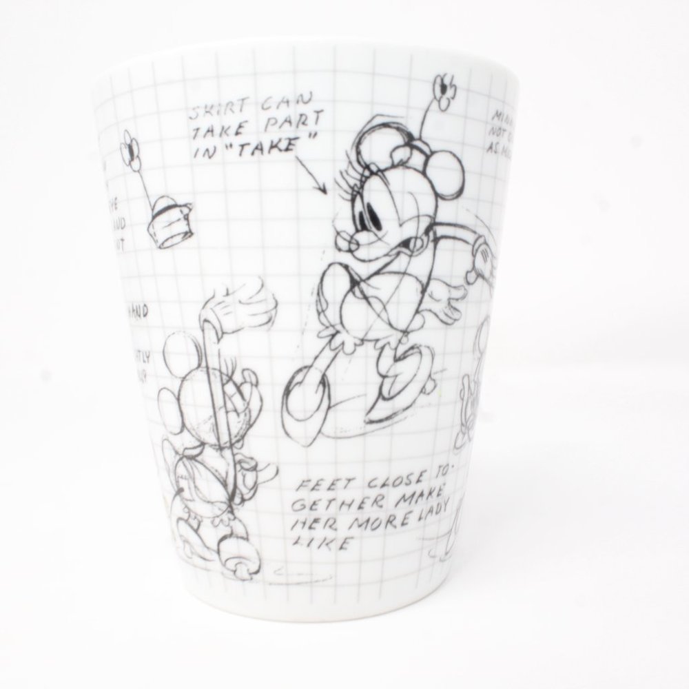 Disney Minnie Mouse Sketch Book Coffee Mug Black White Animation Drawing 2008 - Picture 3 of 7